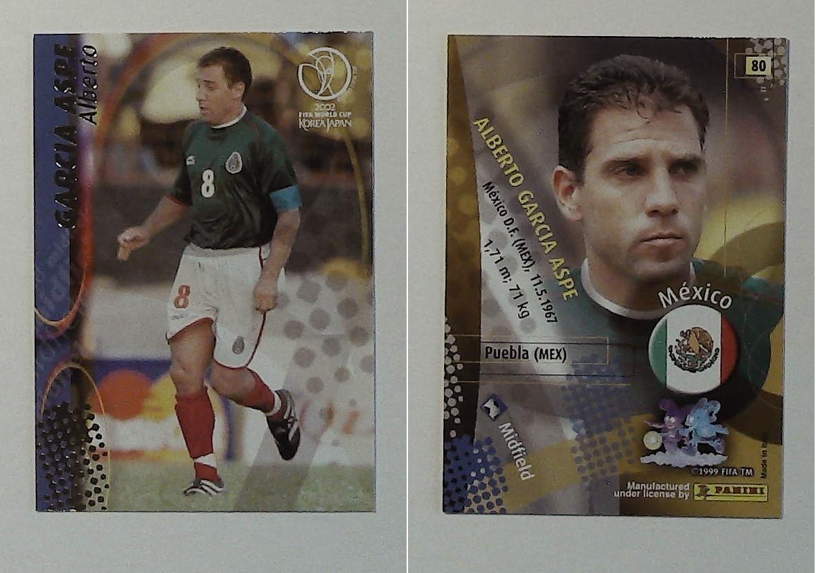PANINI 2002 WORLD CUP FOOTBALL CARDS No80 MEXICO ALBERTO GARCIA ASPE