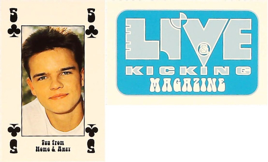Live & Kicking Magazine Playing Card 5 Clubs Tug from Home & Away