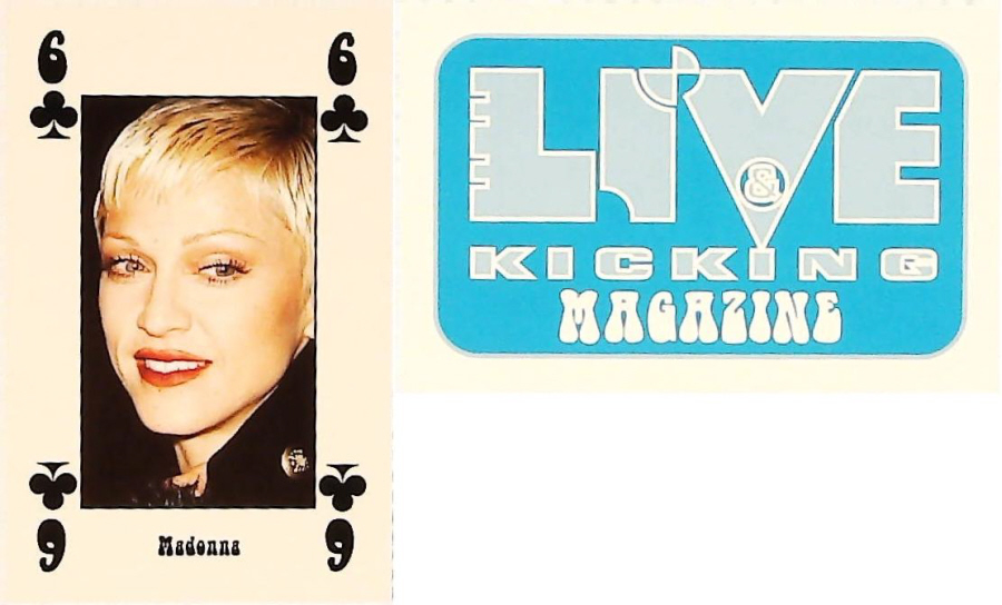 Live & Kicking Magazine Playing Card 6 Clubs Madonna