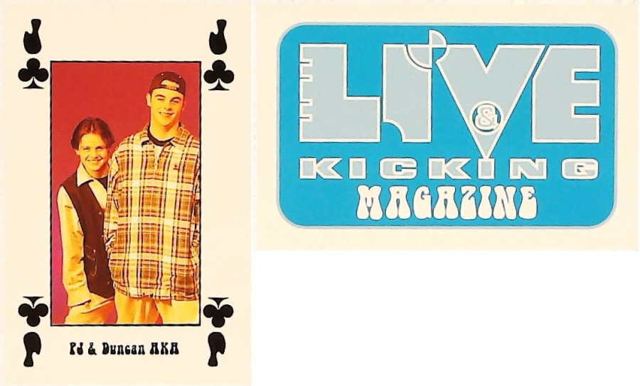 Live & Kicking Magazine Playing Card Jack Clubs P J & Duncan A K A