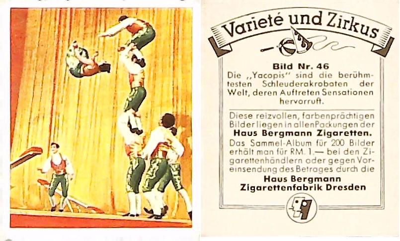 Bergmann Variety & CircusGerman Cigarette Card No 46