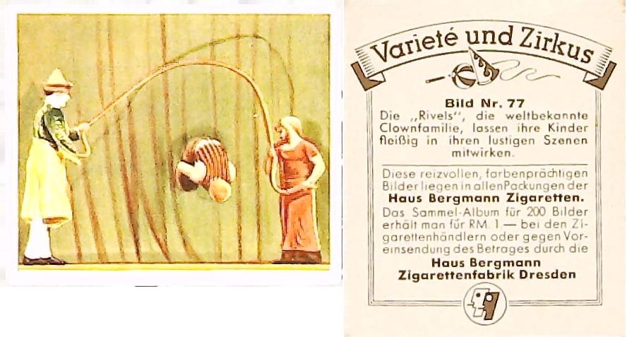 Bergmann Variety & CircusGerman Cigarette Card No 77