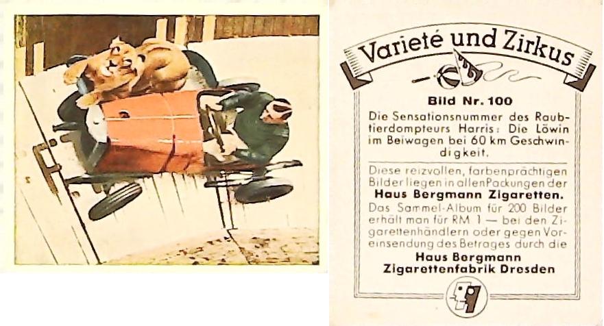 Bergmann Variety & CircusGerman Cigarette Card No 100