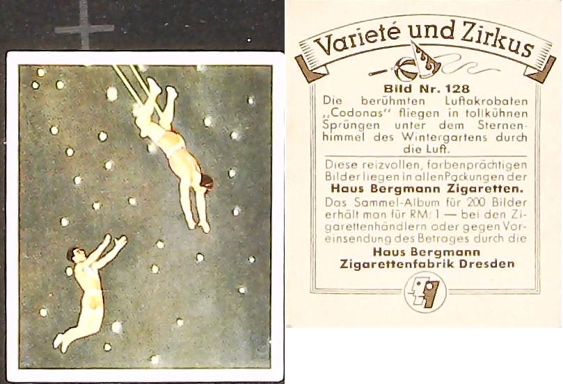 Bergmann Variety & CircusGerman Cigarette Card No 128