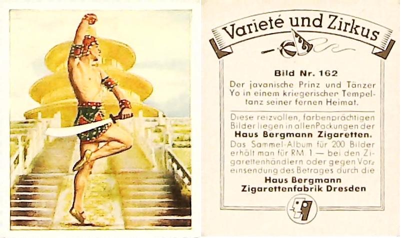 Bergmann Variety & CircusGerman Cigarette Card No 162