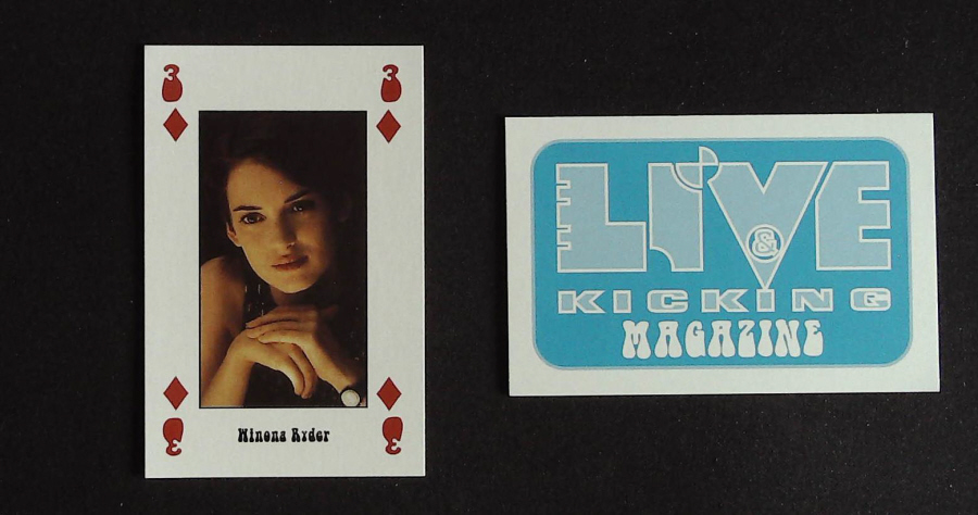 Live & Kicking Magazine Playing Card 3 Diamonds Minona Ryder