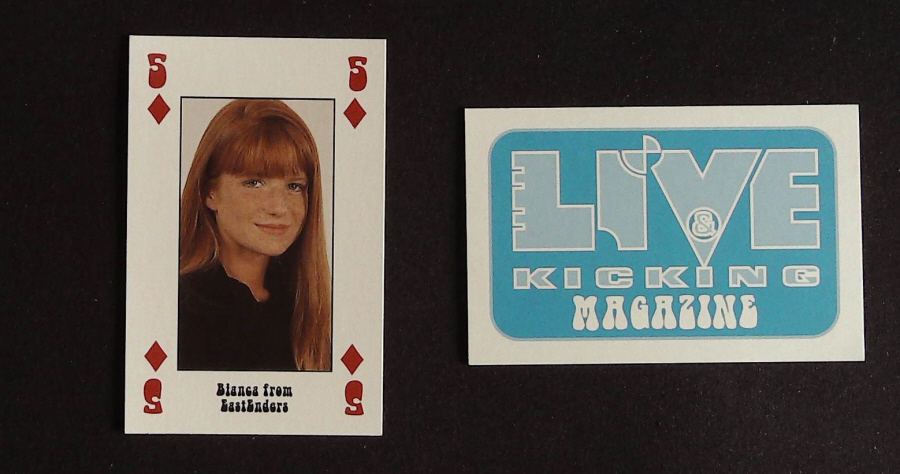 Live & Kicking Magazine Playing Card 5 Diamonds Bianca from Eastenders