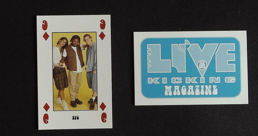 Live & Kicking Magazine Playing Card 9 Diamonds F Y C ( Fine Young Cannibals )