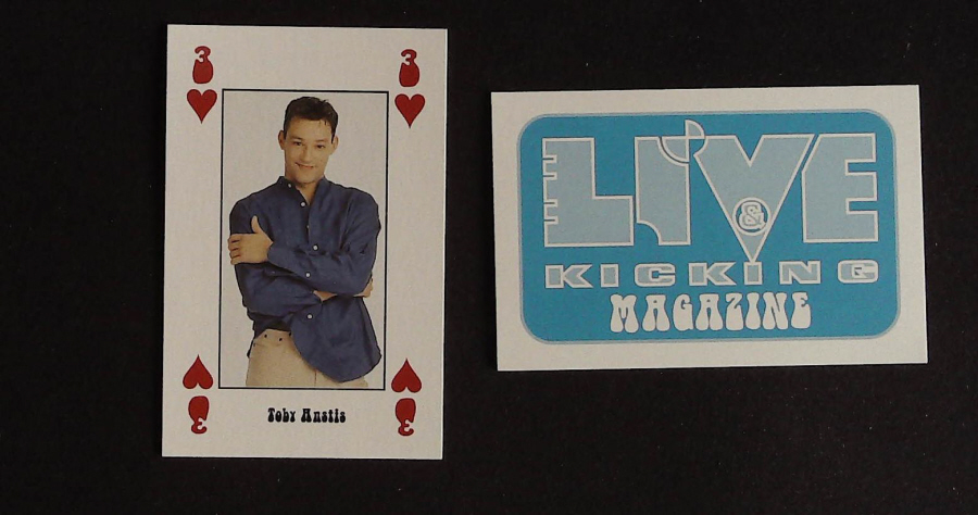 Live & Kicking Magazine Playing Card 3 Hearts Toby Anstis