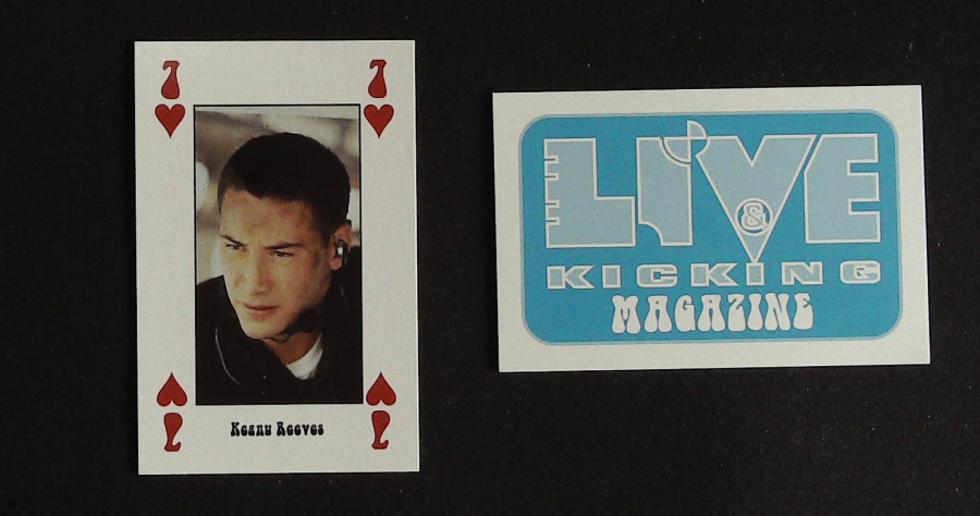 Live & Kicking Magazine Playing Card 7 Hearts Keanu Reeves