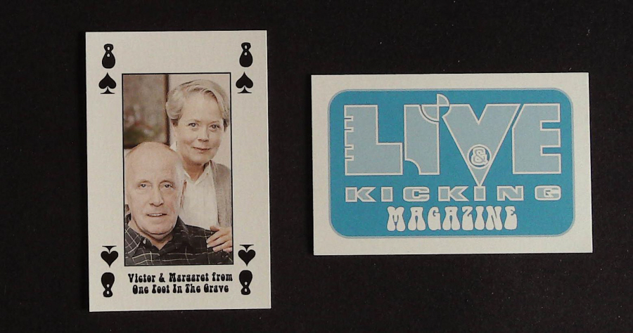 Live & Kicking Magazine Playing Card 8 Spades Victor & Margaret from One Foot in the Grave