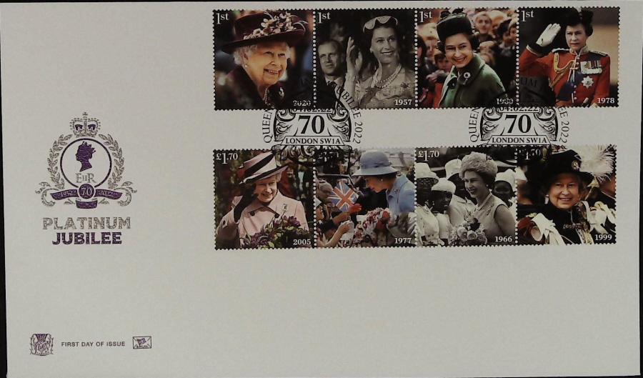 2022 QUEENS PLATINUM JUBILEE STUART FDC - WESTMINSTER LONDON SW1 Postmark