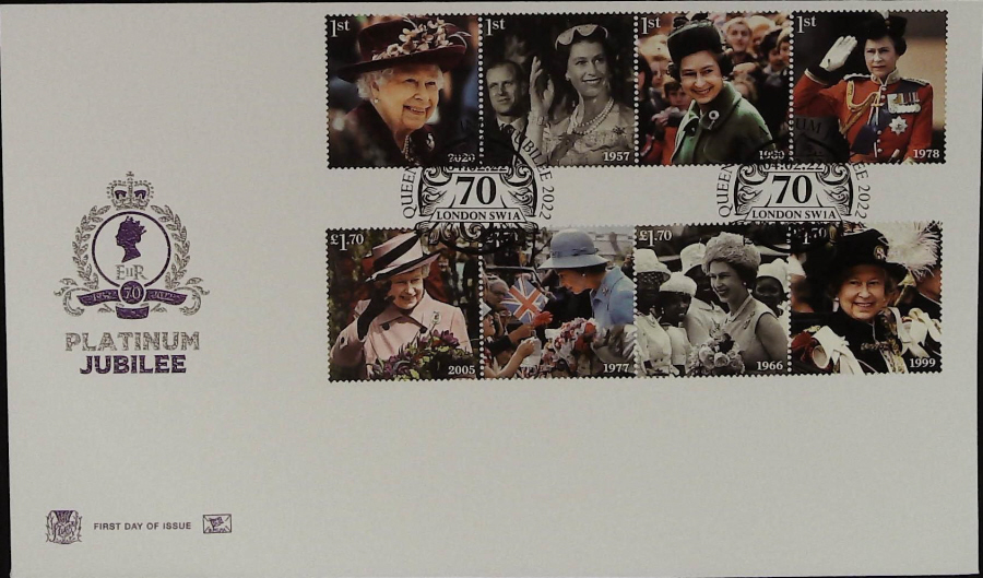 2022 QUEENS PLATINUM JUBILEE STUART FDC - WESTMINSTER LONDON SW1 Postmark