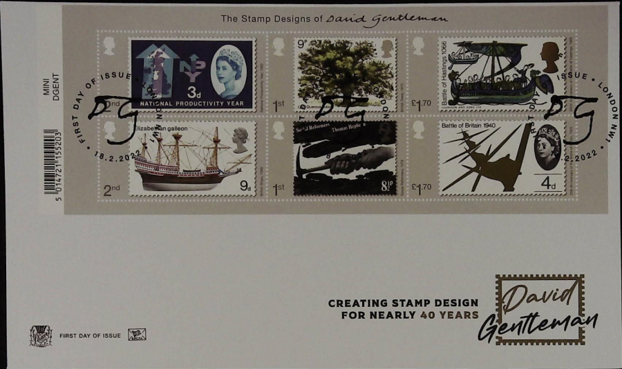 2022 Stamp Designs of David Gentleman STUART FDC - FDI LONDON NW1 PICTORIAL Postmark