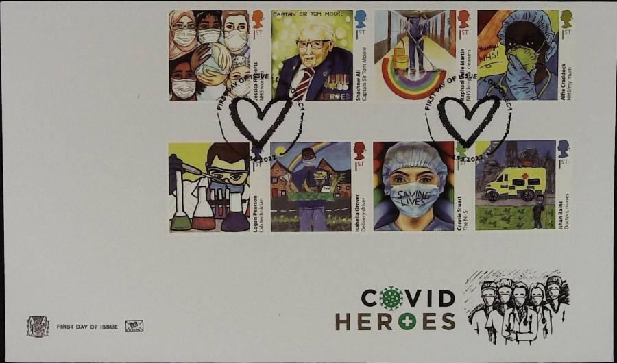 2022 COVID HEROES -STUART FDC -FIRST DAY OF ISSUE LONDON EC1 POSTMARK