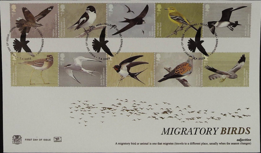 2022 Migratory Birds STUART FDC - F D I Tallents House Edinburgh Postmark