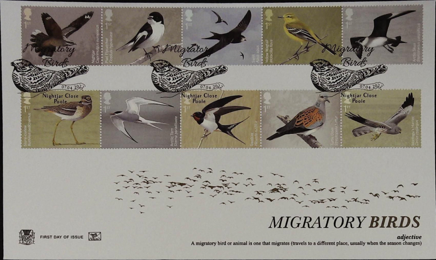 2022 Migratory Birds STUART FDC - Nightjar Close, Poole Postmark [DUPLICATE]