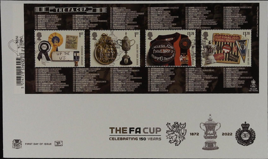 2022 The F A Cup Mini Sheet STUARTFDC - The F A Cup The Oval London Postmark