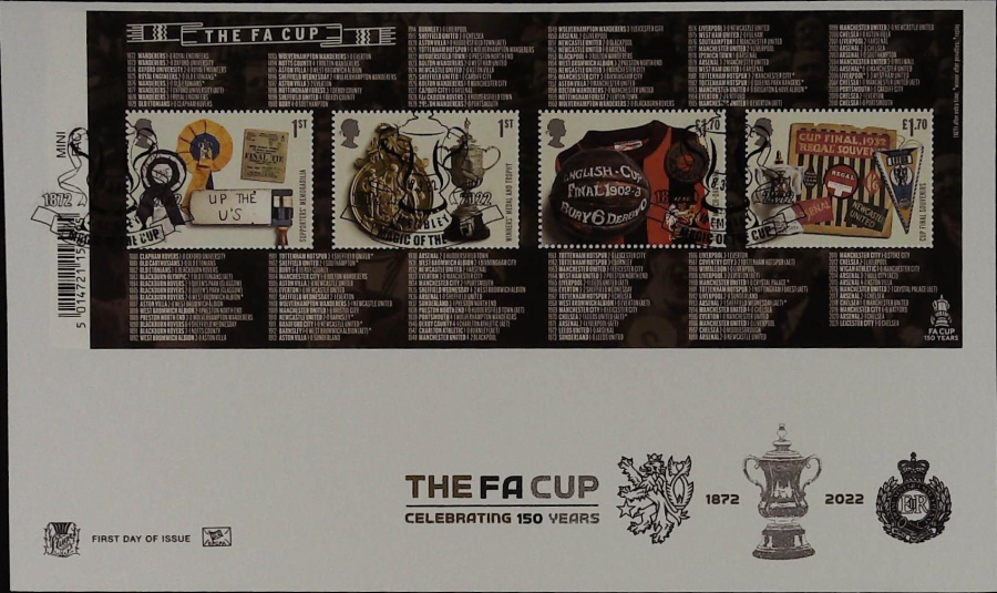 2022 The F A Cup Mini Sheet STUART FDC - Wembley ( Magic of the Cup) Postmark