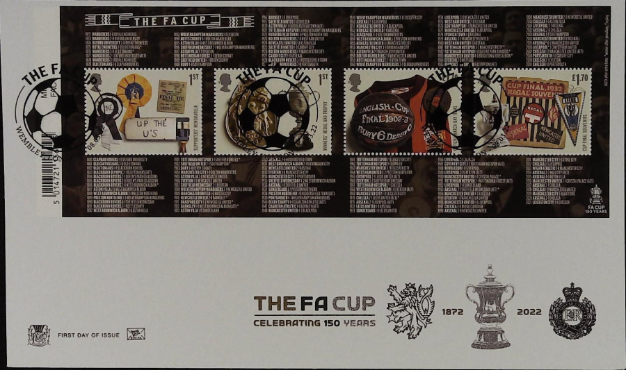 2022 The F A Cup Mini Sheet STUART FDC - Wembley ( Football ) Postmark