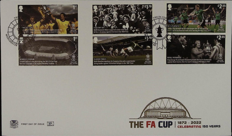 2022 The F A Cup Set SET STUART FDC - The F A Cup Manchesrter Postmark