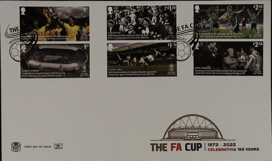 2022 The F A Cup Set SET STUART FDC -Wembley THE F A CUP London (Football ) Postmark