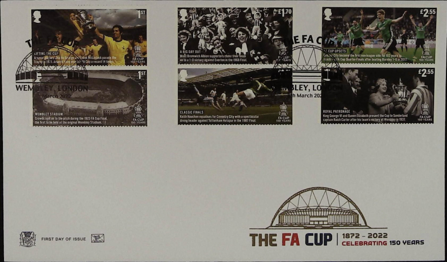 2022 The F A Cup Set SET STUART FDC -WembleyLondon ( Arch ) Postmark
