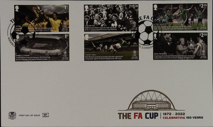 2022 The F A Cup Set SET STUART FDC -WembleyLondon (Football ) Postmark