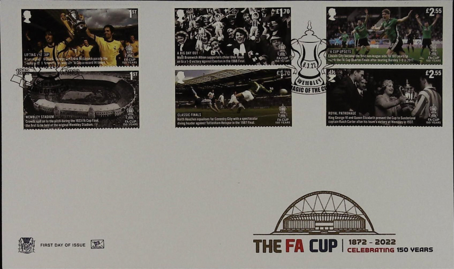 2022 The F A Cup Set SET STUART FDC -Wembley THE MAGIC OF THE F A CUP London (Football ) Postmark