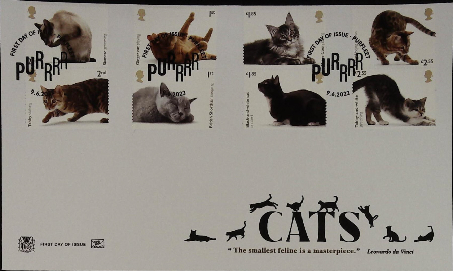 2022 CATS STUART FDC - FDI PURLEET PICTORIAL Postmark