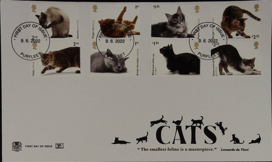 2022 CATS STUART FDC - FDI PURLEET NON PICTORIAL Postmark