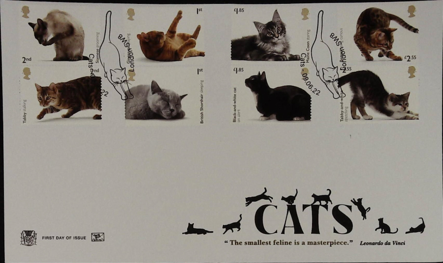 2022 CATS STUART FDC - CATS, LONDON SW8 Postmark