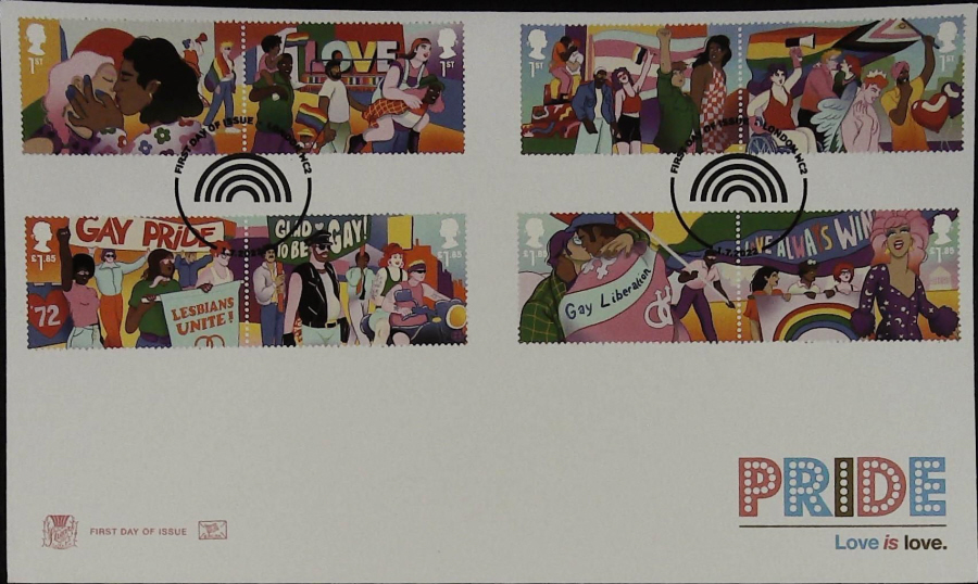 2022 PRIDE - STUART FDC - PRIDE FDI LONDON WC2 Postmark