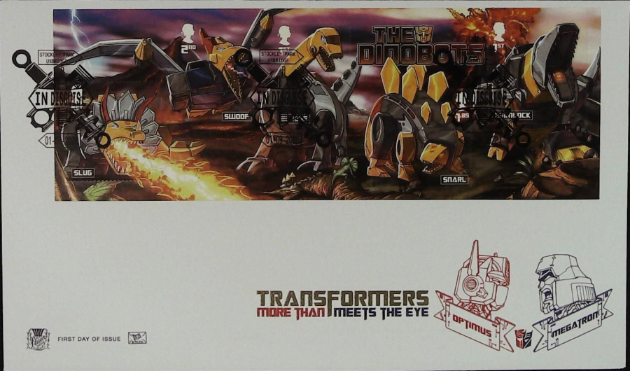 2022 TRANSFORMERS MINI SHEET STUART FDC - STOCKLEY PARK, UXBRIDGE Postmark