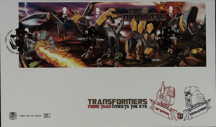 2022 TRANSFORMERS MINI SHEET STUART FDC - PENDIGO WAY, BIRMINGHAM Postmark