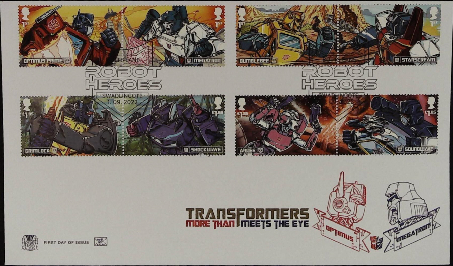 2022 TRANSFORMERS STUART FDC - Botts Lane, Swadlingcote Postmark