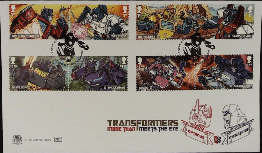 2022 TRANSFORMERS STUART FDC - FDI Pendigo Way Birmingham Postmark