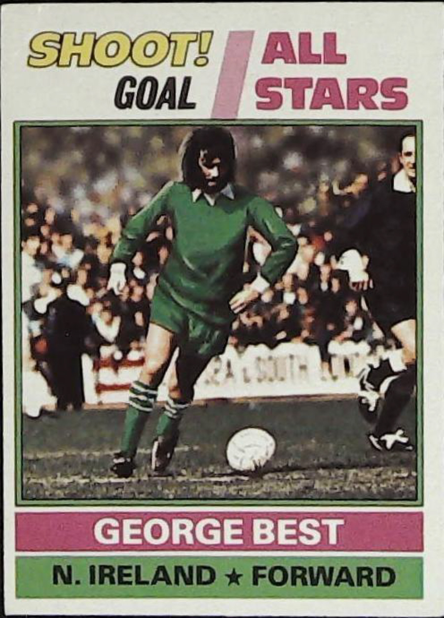 Topps UK Footballers Red Back 1977 All Stars No243 George Best Manchester United & Fulham