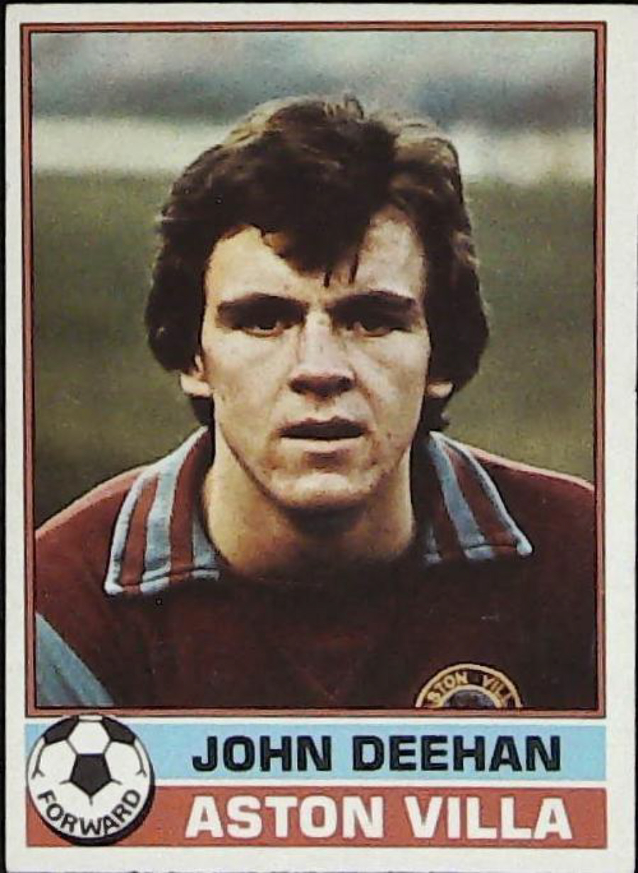 Topps UK Footballers Red Back 1977 Aston Villa No 3 John Deehan - Click Image to Close