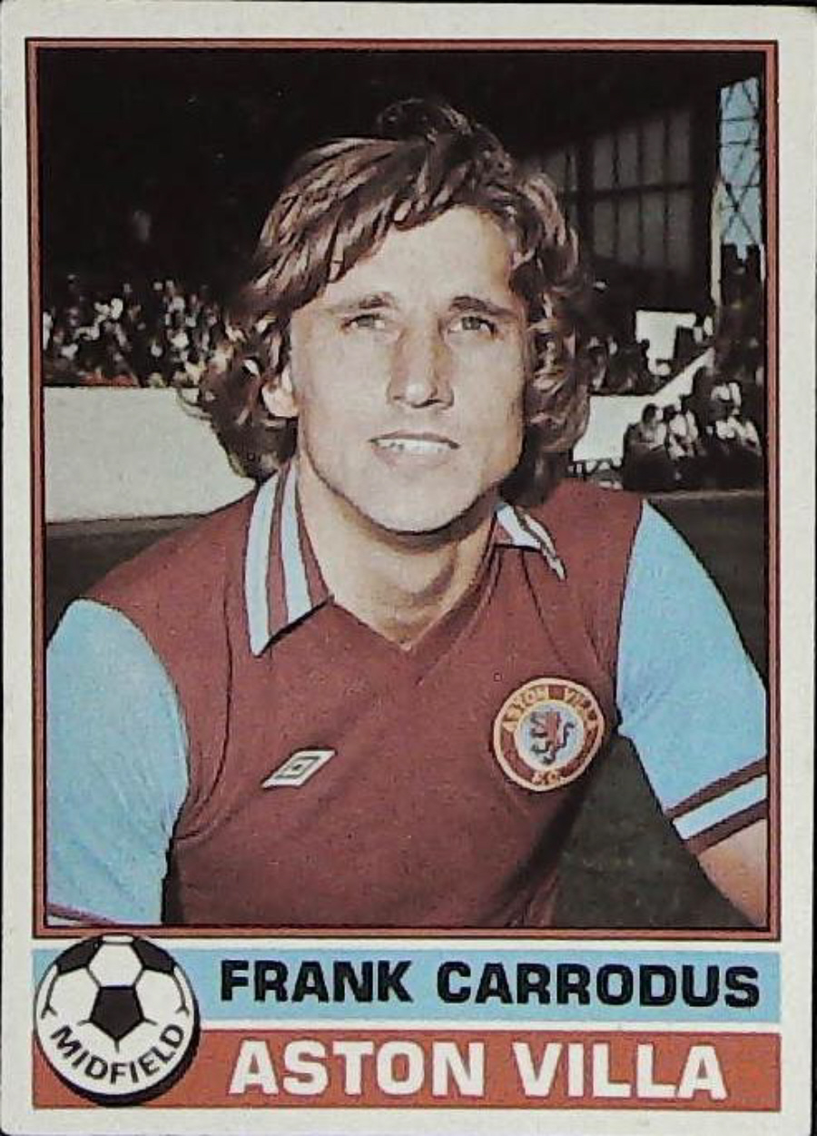 Topps UK Footballers Red Back 1977 Aston Villa No214 Frank Carrodus