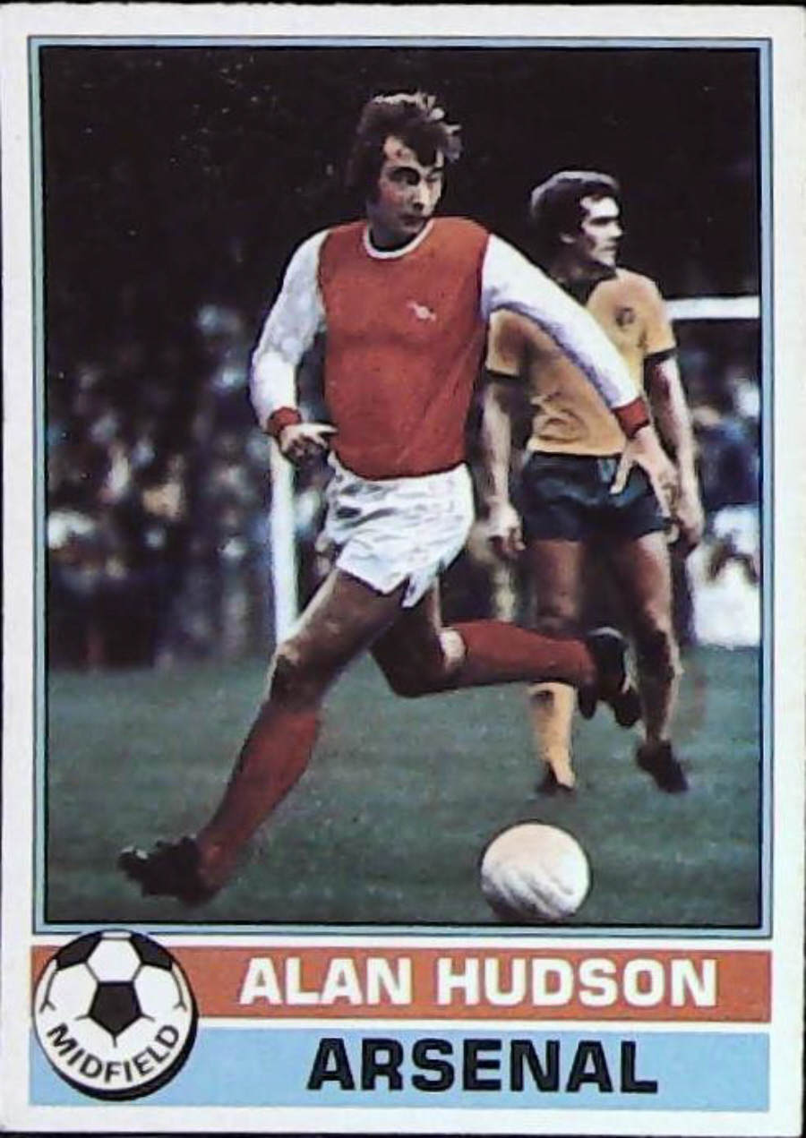 Topps UK Footballers Red Back 1977 Arsenal No 175 Alan Hudson - Click Image to Close