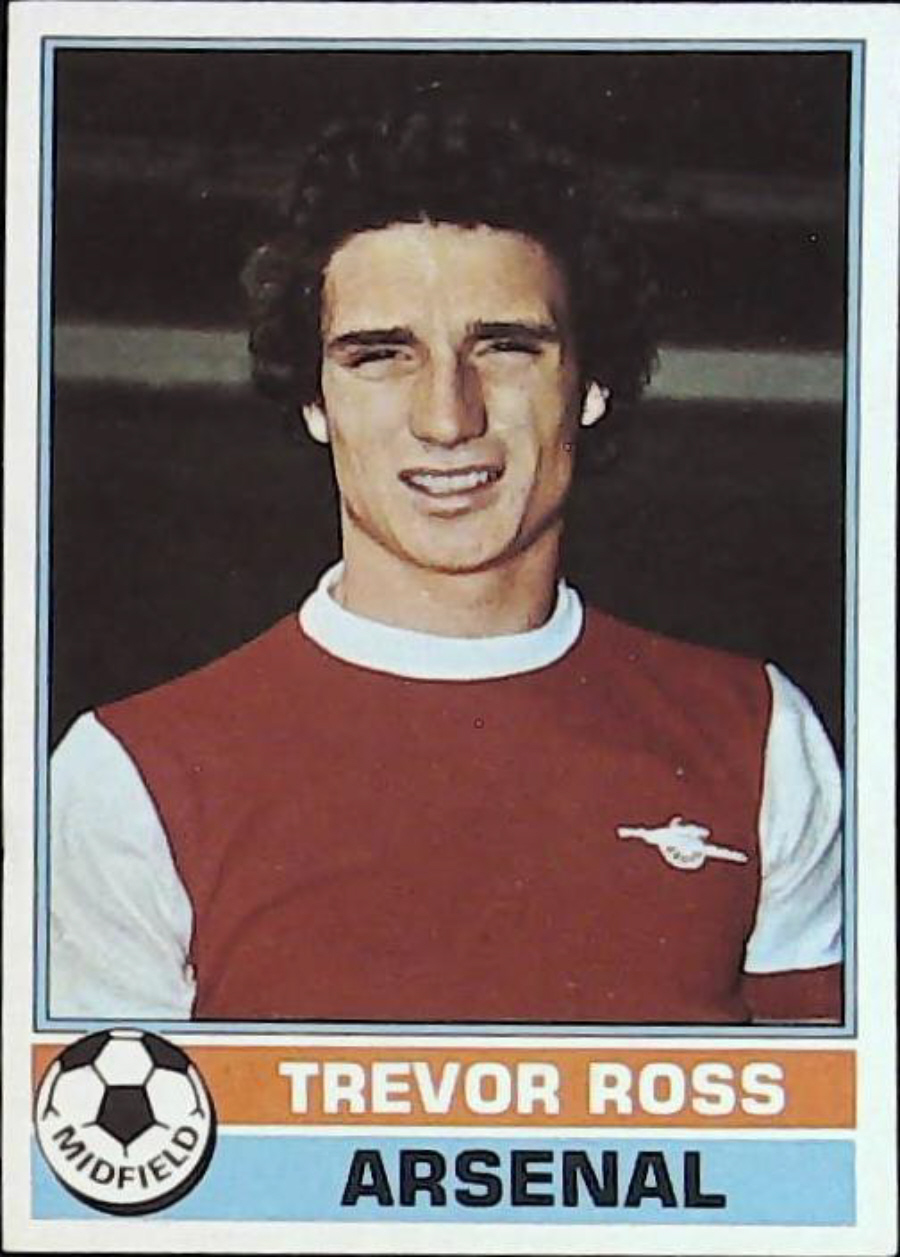 Topps UK Footballers Red Back 1977 Arsenal No 249 Trevor Ross - Click Image to Close