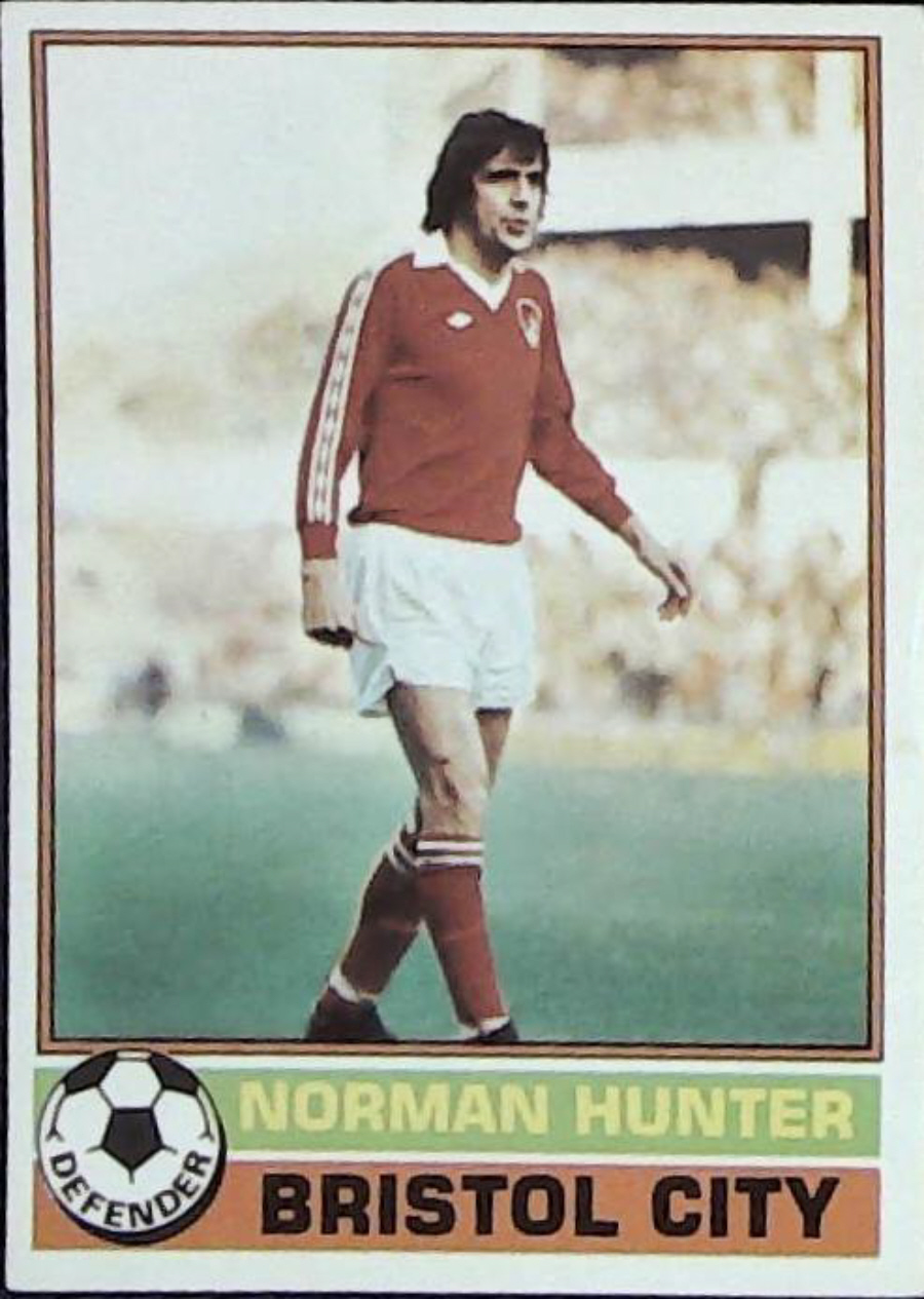 Topps UK Footballers Red Back 1977 Bristol City No 145 Norman Hunter - Click Image to Close