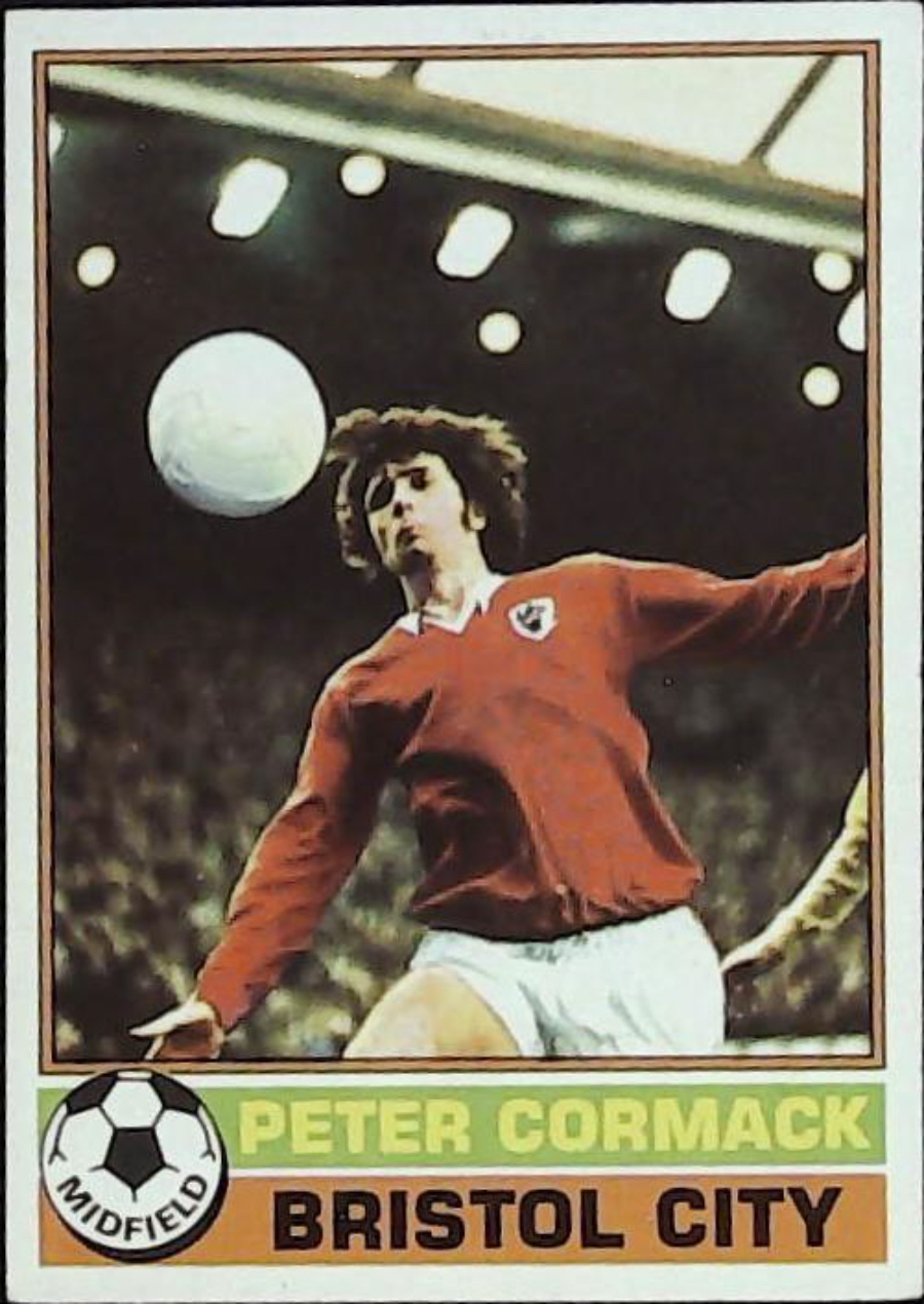Topps UK Footballers Red Back 1977 Bristol City No 282 Peter Cormack
