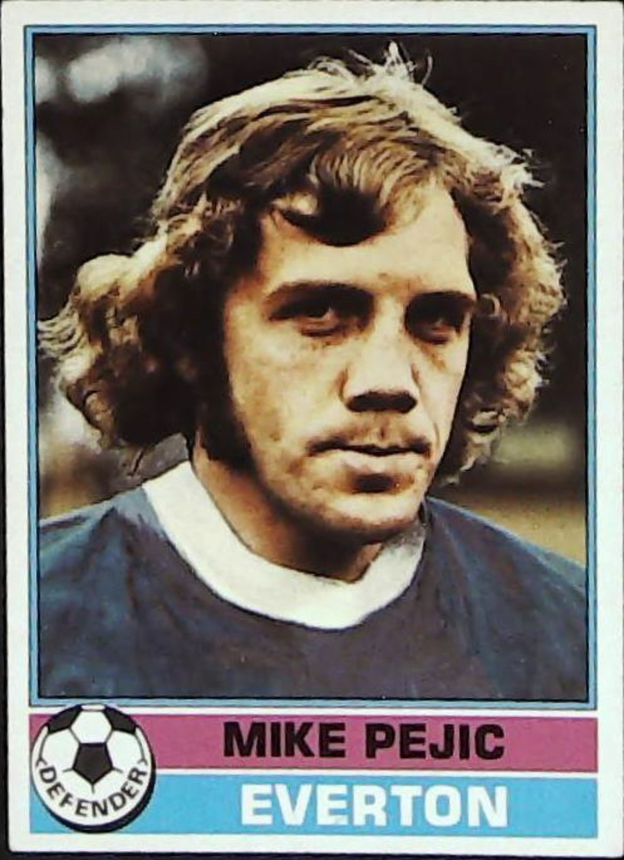 Topps UK Footballers Red Back 1977 EVERTON Nn 136 MIKE PEJIC