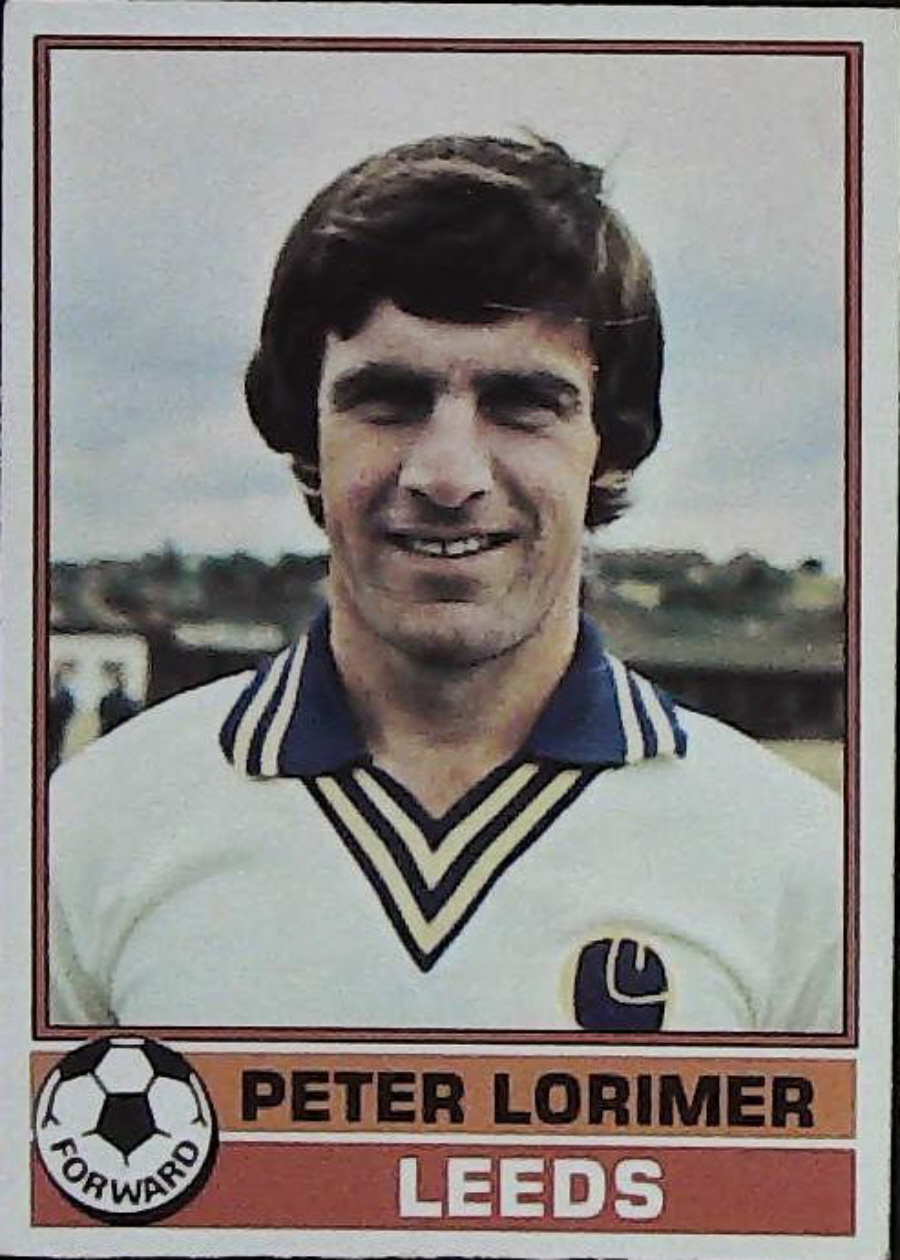 Topps UK Footballers Red Back 1977 LEEDS UNIITED No 208 PETER LORIMER