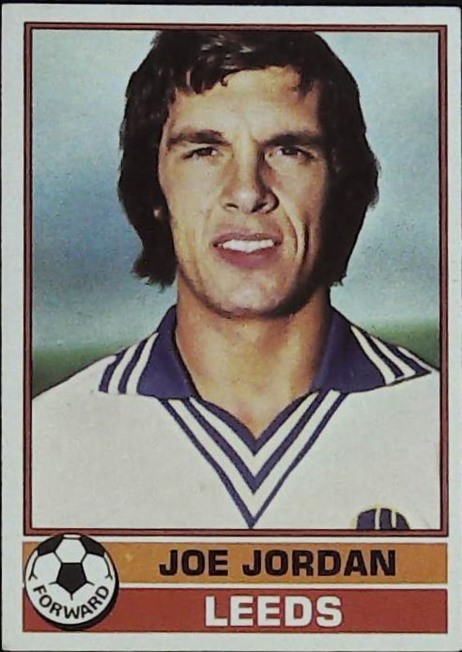 Topps UK Footballers Red Back 1977 LEEDS UNIITED No 184 JOE JORDAN