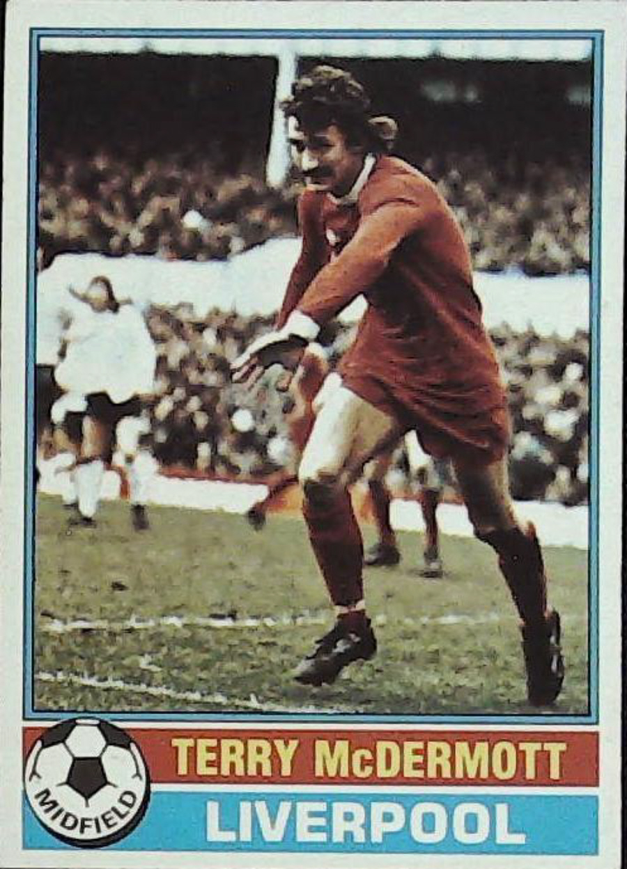 Topps UK Footballers Red Back 1977 LIVERPOOL No 229 TERRY McDERMOTT