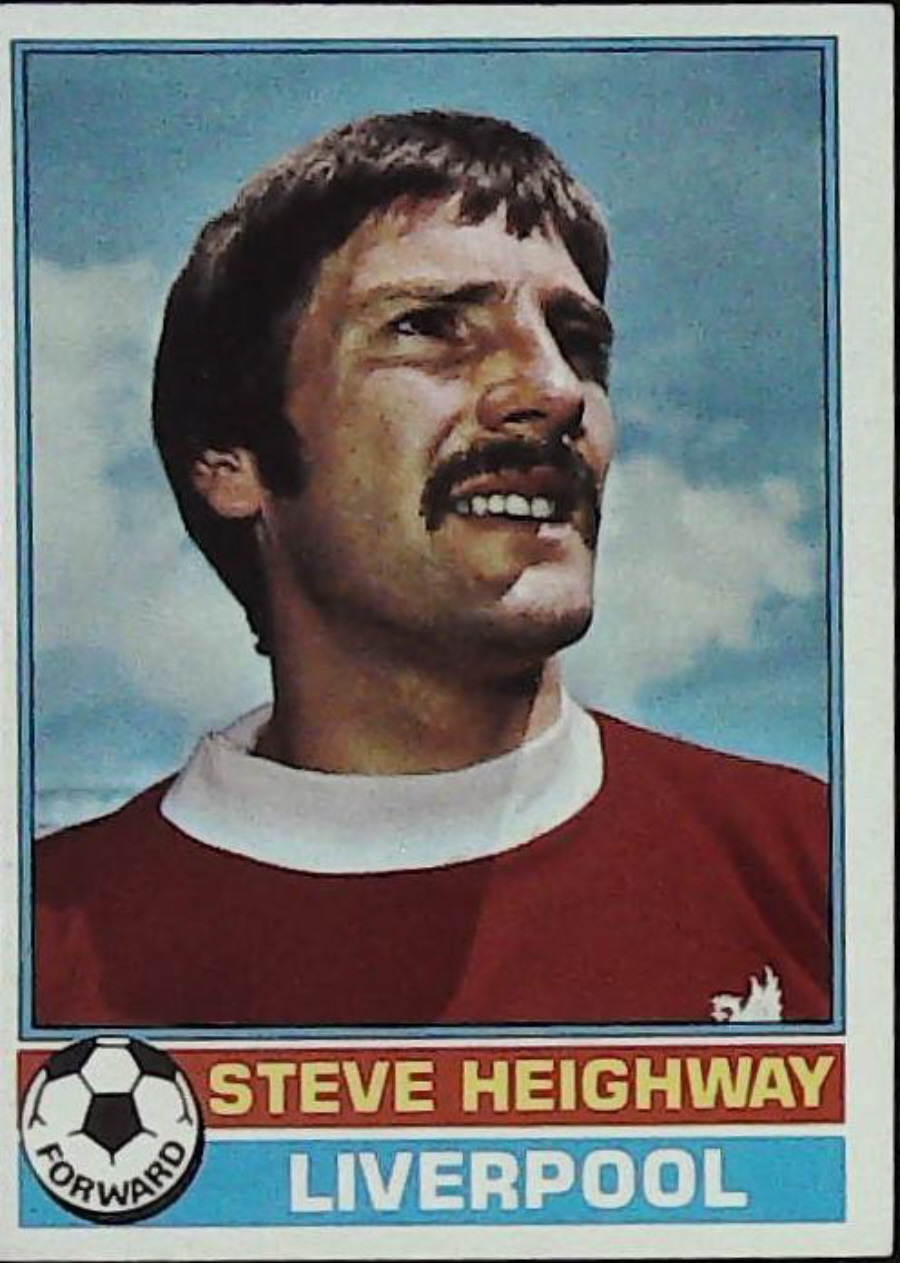 Topps UK Footballers Red Back 1977 LIVERPOOL No 325 STEVE HEIGHWAY