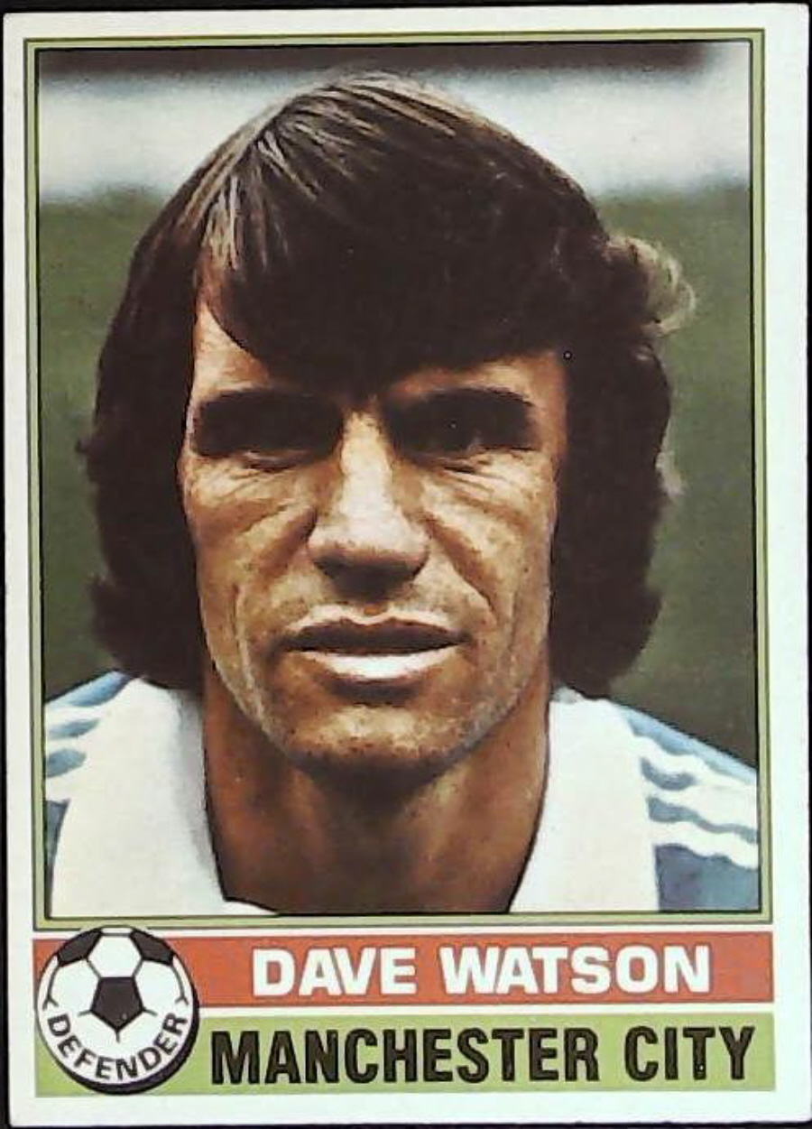 Topps UK Footballers Red Back 1977 MANCHESTER CITY No 219 DAVE WATSON